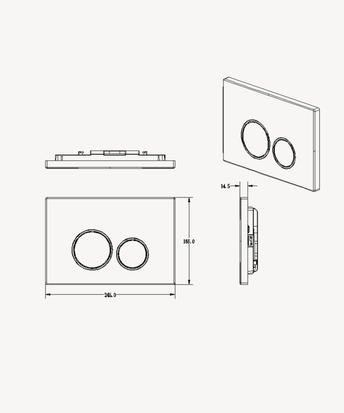 Plaque de déclenchement rond double touche pour bâti-support Sigma Geberit - Laiton brossé