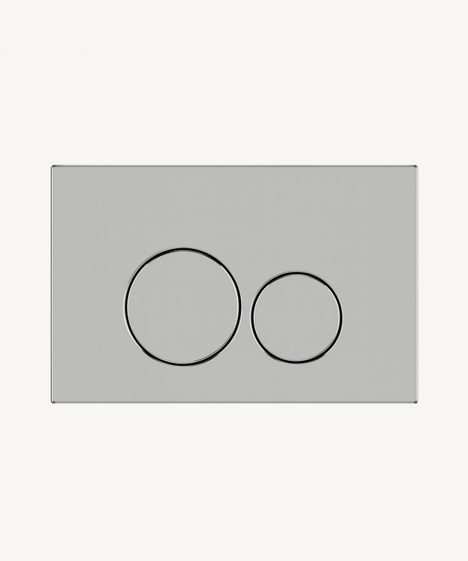 Plaque de déclenchement double touche en acier inoxydable pour bâti-support Sigma Geberit - Chromé