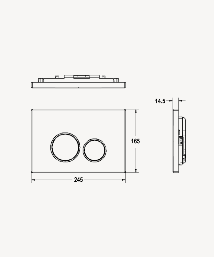Plaque de déclenchement double touche en acier inoxydable pour bâti-support Sigma Geberit