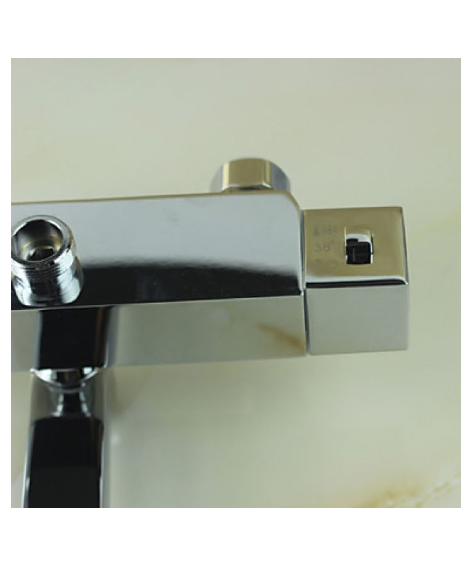 Robinet de douche et baignoire thermostatique avec tête de douche en acier inoxydable