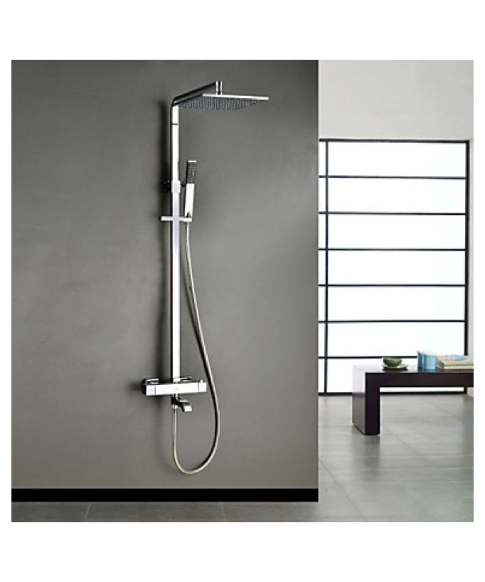 Robinet de douche et baignoire thermostatique avec tête de douche en acier inoxydable