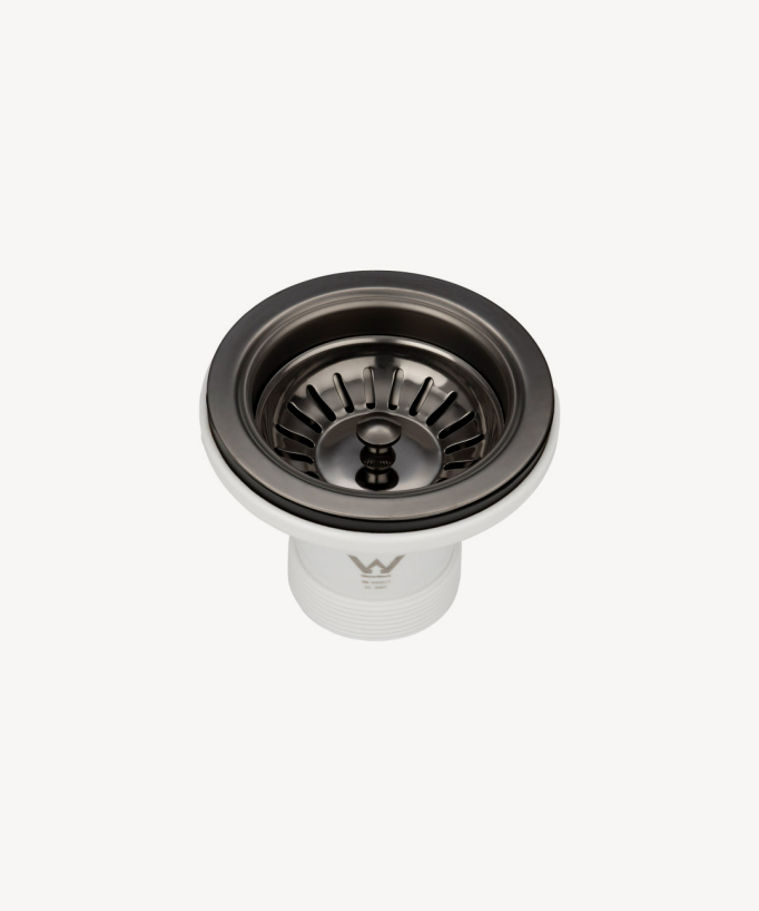Évier de cuisine double 855 mm - gun métal brossé - Tilia