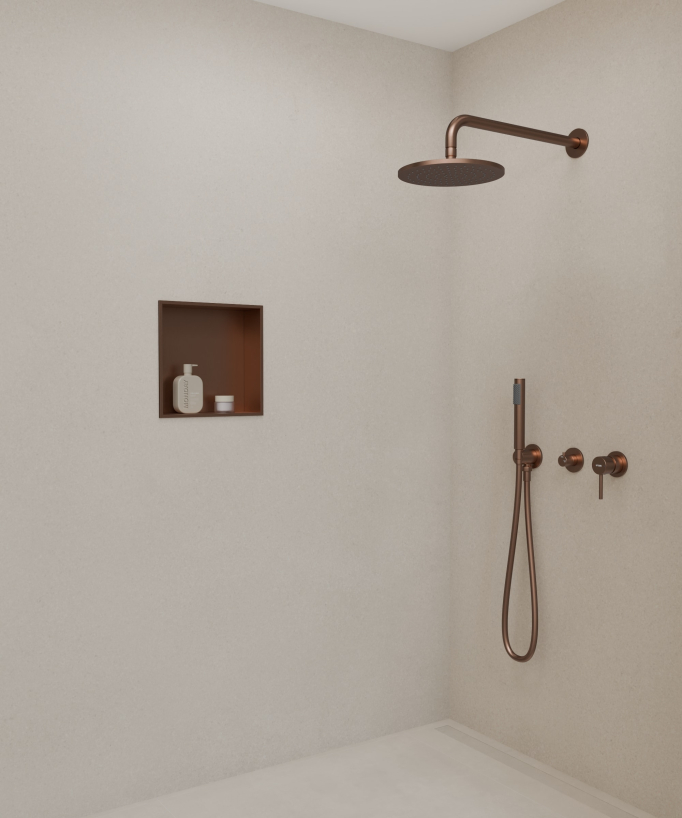 Niche salle de bain encastrable - Or rose brossé