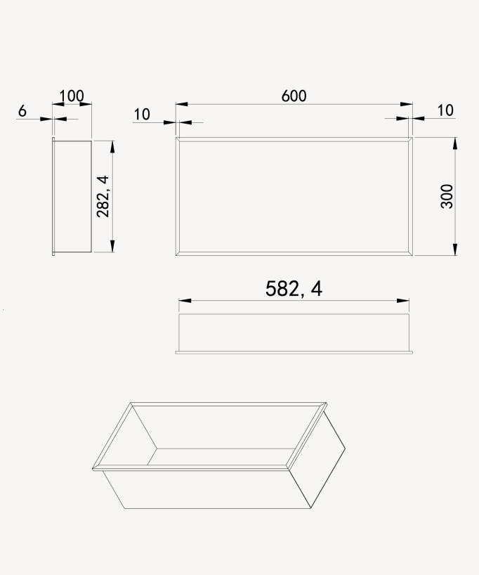 Niche murale de salle de bain en acier inoxydable - Gun métal