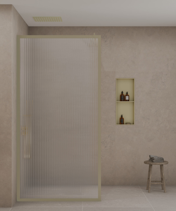 Niche de salle de bain inox 2 compartiments - Doré brossé