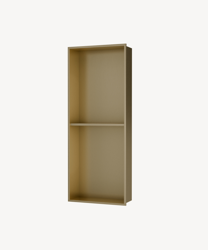 Niche de salle de bain inox 2 compartiments - Doré brossé