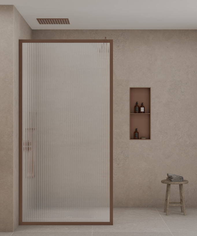 Niche de salle de bain inox 2 compartiments - Or rose brossé