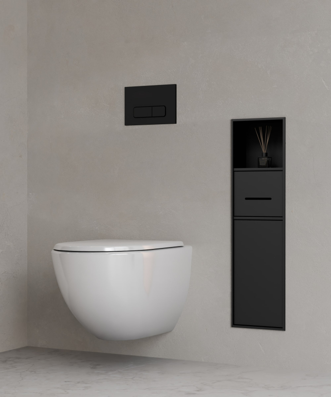 Plaque de déclenchement rectangulaire compatible avec le bâti-support Sigma Geberit - Noir mat