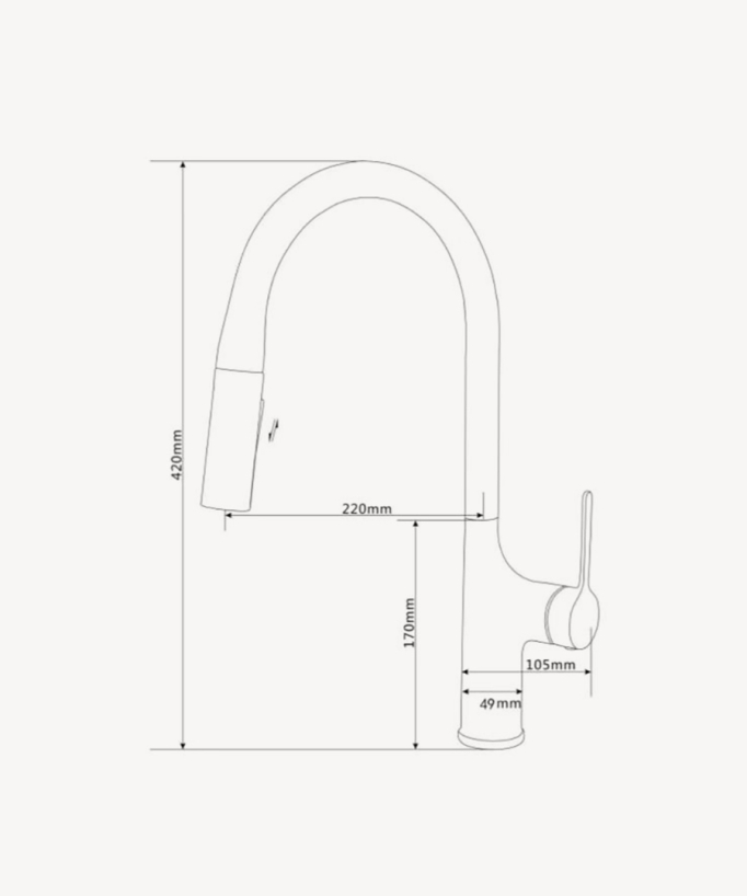 Robinet mitigeur de cuisine contemporain