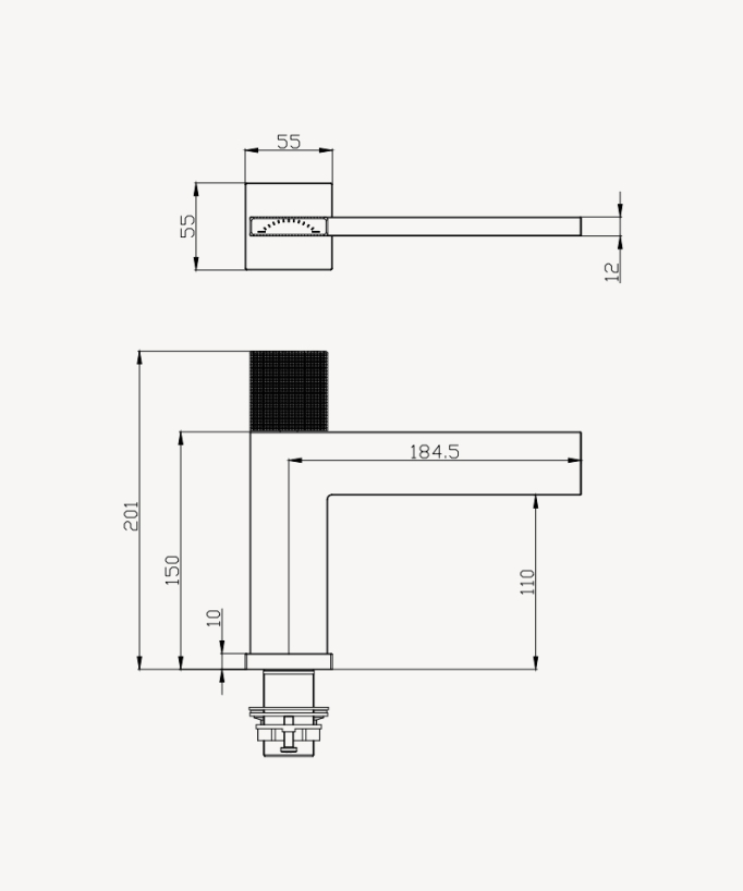 Robinet mitigeur de lavabo design Doré brossé - Kyra