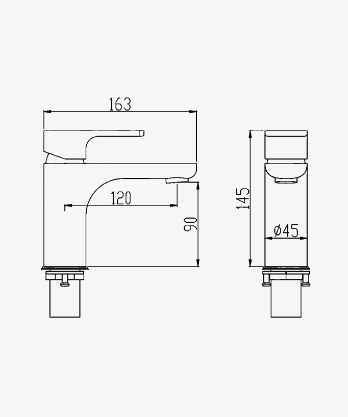 Mitigeur lavabo à poser Chromé - Nunki