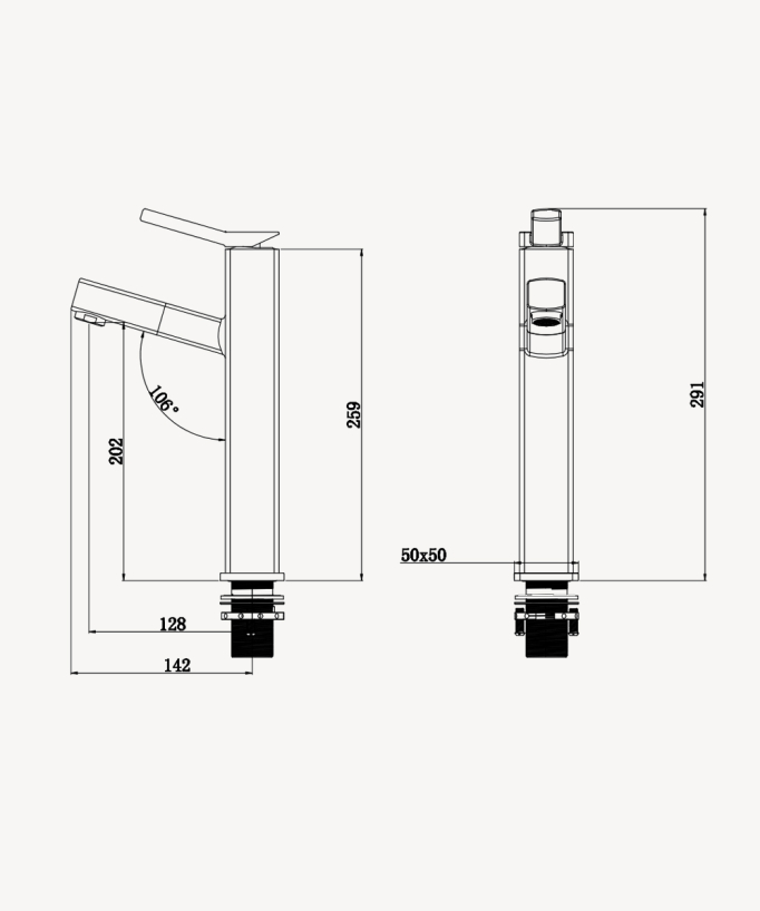 Robinet mitigeur vasque avec bec extractible Doré brossé - Graffias