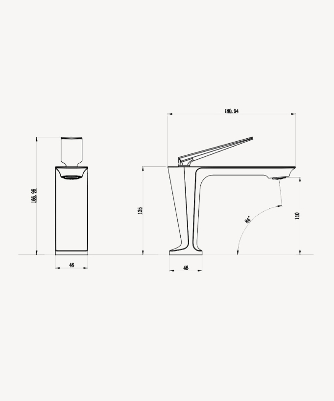 Robinet mitigeur lavabo moderne Noir - Tureis