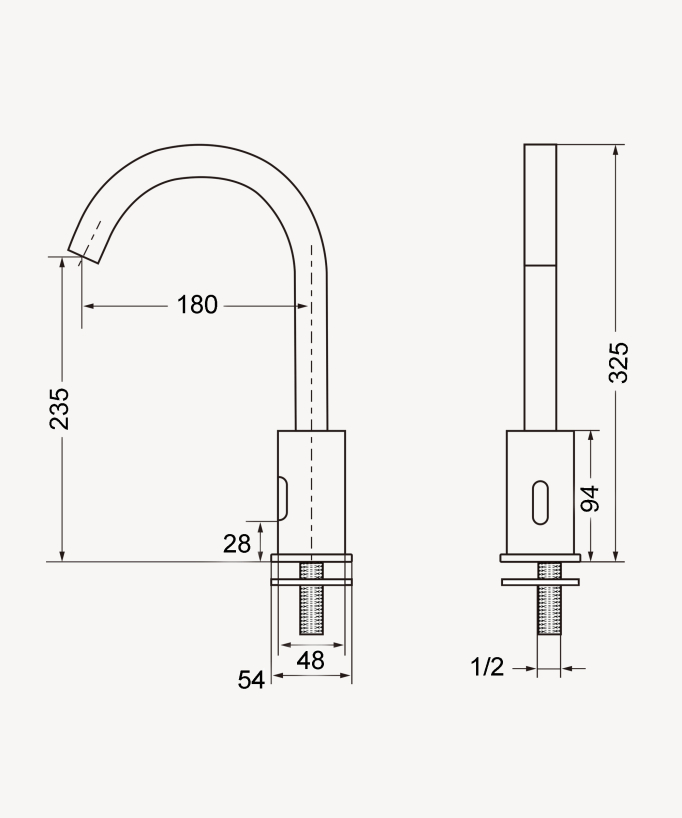 Robinet lavabo automatique haut, eau froide - Corbeau