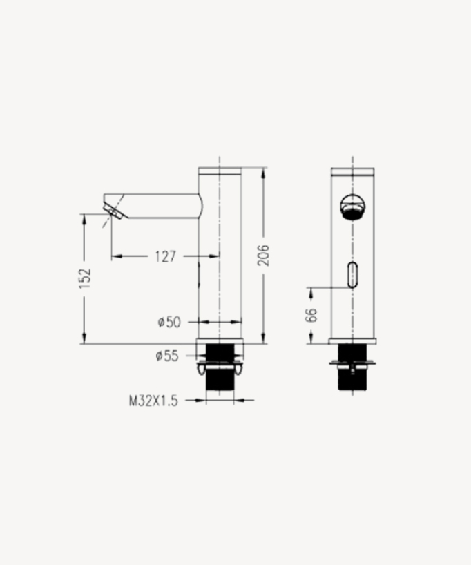 Robinet lavabo automatique moderne, eau froide - Corbeau