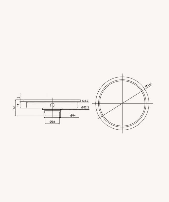 Siphon de sol rond en acier inoxydable