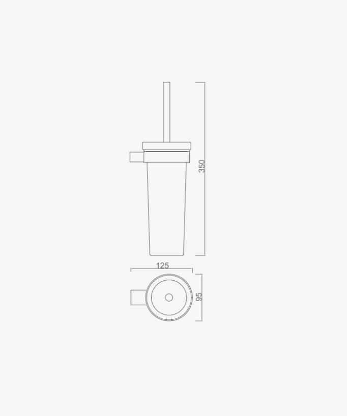 Porte-balai WC mural en inox - Sirius