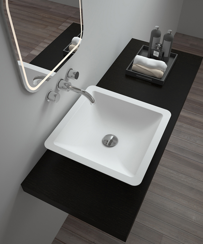Vasque à poser en solid surface Blanc mat - Isiro