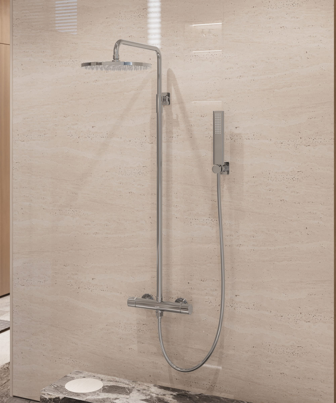 Colonne de douche thermostatique murale - Fiumina