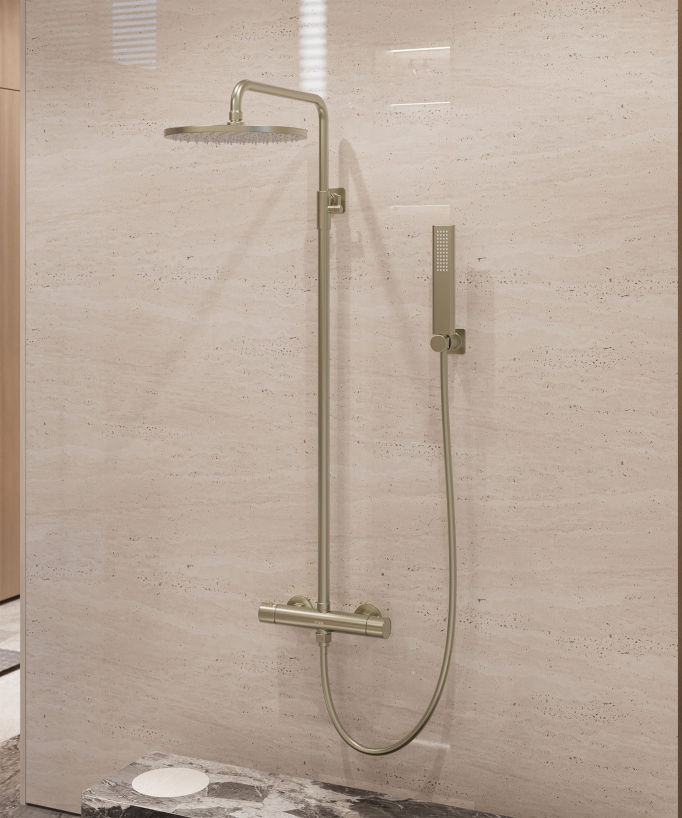 Colonne de douche thermostatique murale - Fiumina