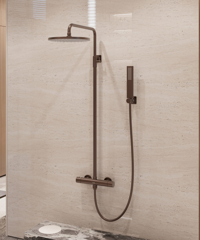 Colonne de douche thermostatique murale - Fiumina