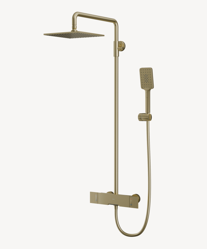 Colonne bain-douche avec pommeau pluie extra plat - Kyra