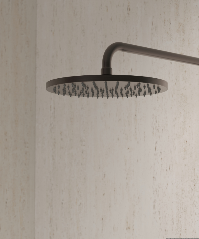 Colonne de douche mitigeur mécanique murale Moka brossé - Corbeau