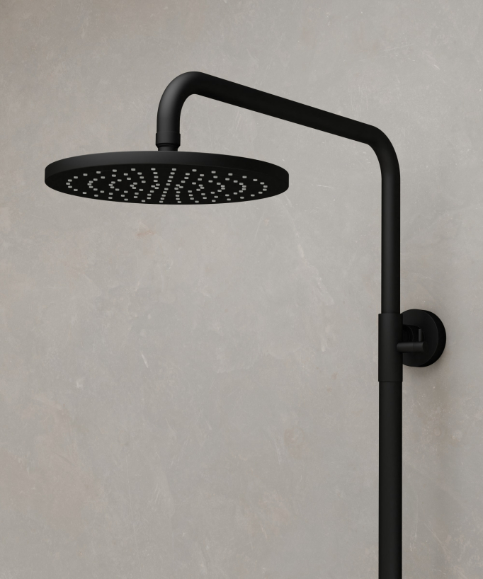Colonne de douche murale avec mitigeur Noir - Leros