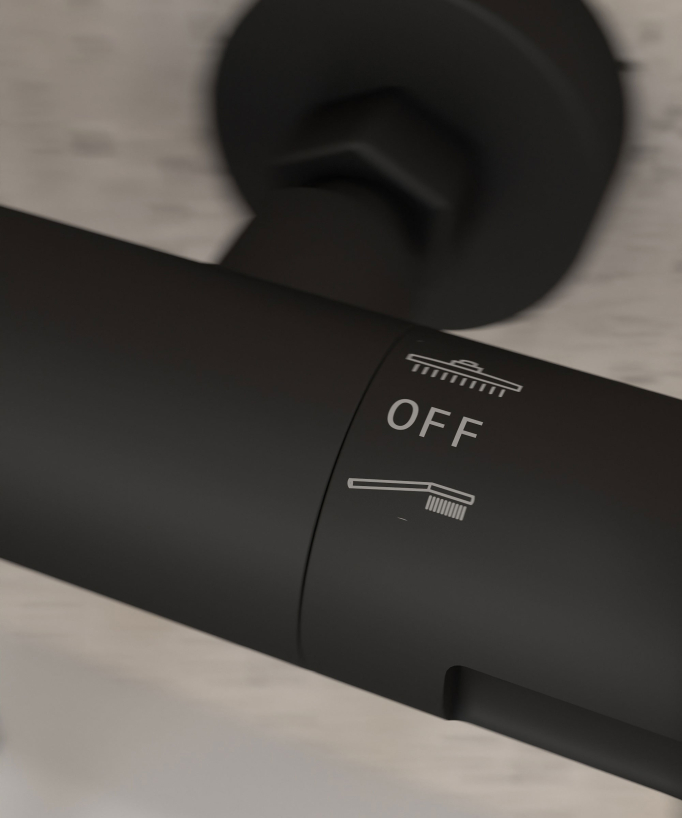 Colonne bain douche thermostatique noir avec sécurité anti-brûlures - Corbeau