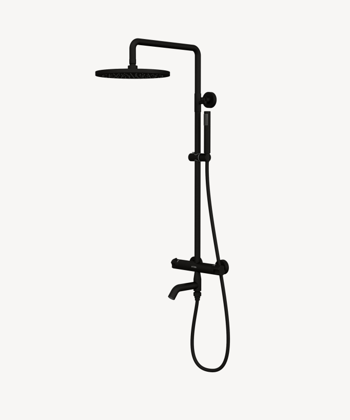 Colonne de douche et bain thermostatique Noir - Corbeau
