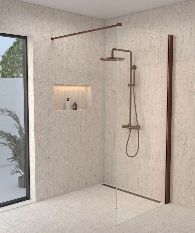 Colonne de douche thermostatique, pommeau pluie et support douchette réglable - Corbeau