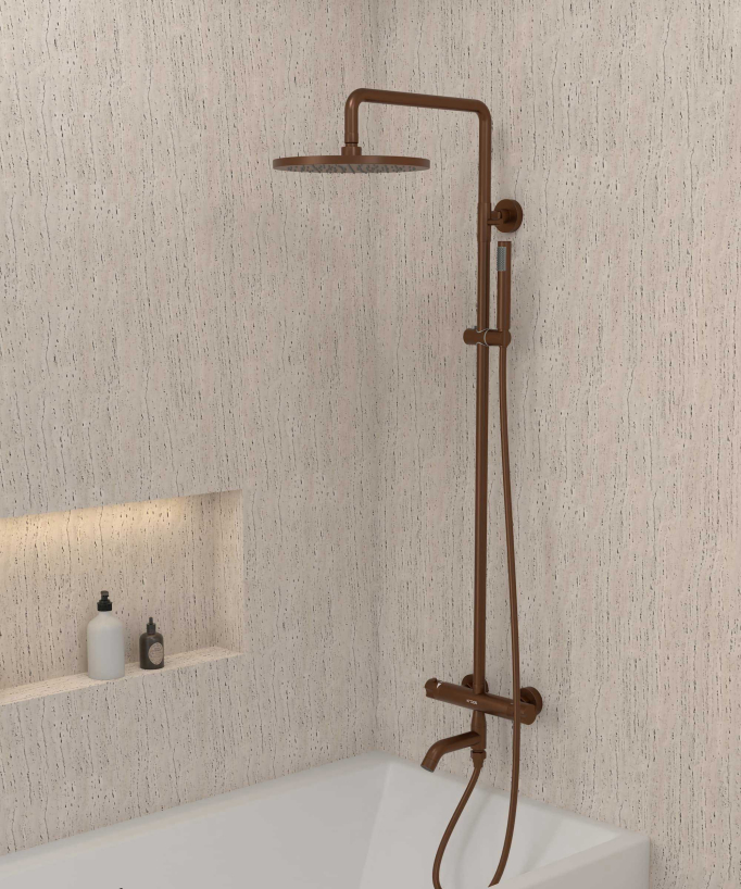 Colonne bain douche thermostatique avec sécurité anti-brûlures - Corbeau