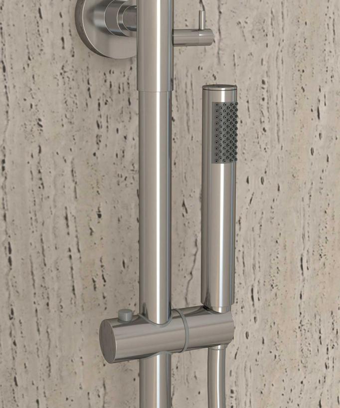 Colonne bain douche thermostatique chromé avec sécurité anti-brûlures - Corbeau