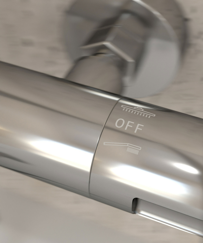 Colonne bain douche thermostatique chromé avec sécurité anti-brûlures - Corbeau