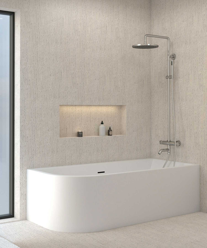 Colonne bain douche thermostatique chromé avec sécurité anti-brûlures - Corbeau