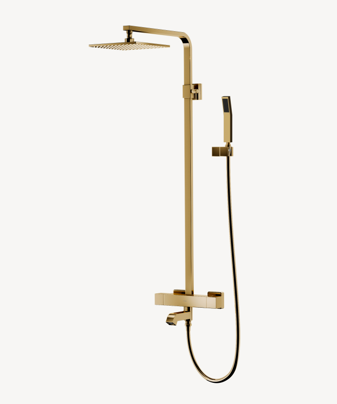 Colonne bain douche thermostatique Dorée - Sirius - Colonne de douche dorée - 1