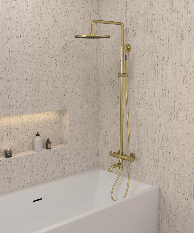 Colonne bain douche thermostatique avec sécurité anti-brûlures - Corbeau