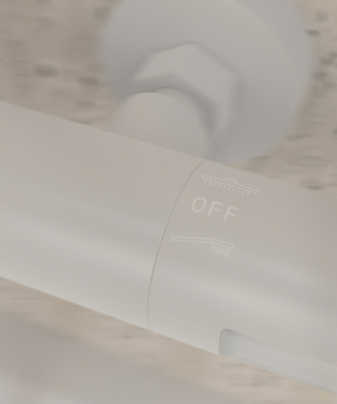 Colonne bain douche thermostatique blanc avec sécurité anti-brûlures - Corbeau