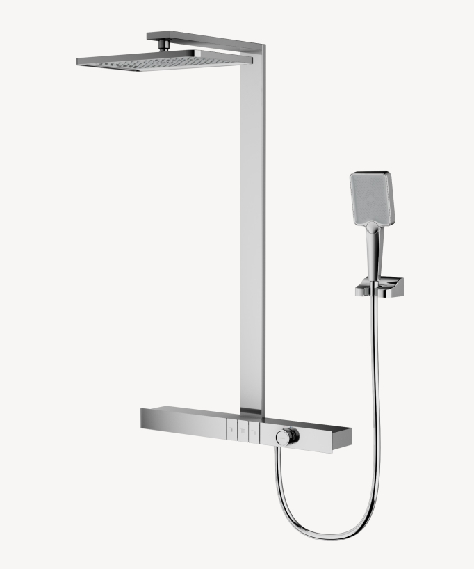 Colonne de douche thermostatique avec tablette - Chromé - Colonne de douche - 1