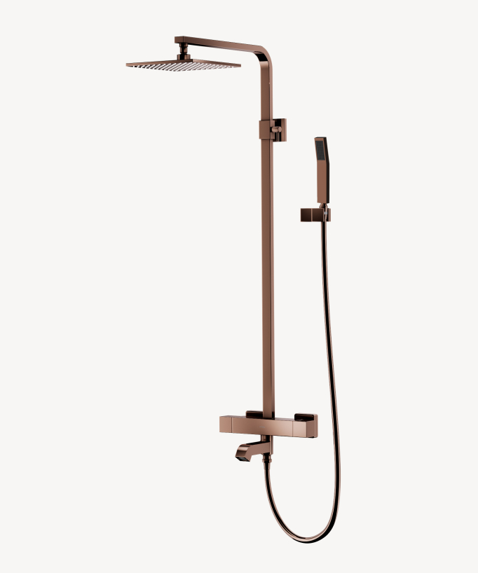 Colonne bain-douche thermostatique Or rose - Sirius - Colonne de douche - 1