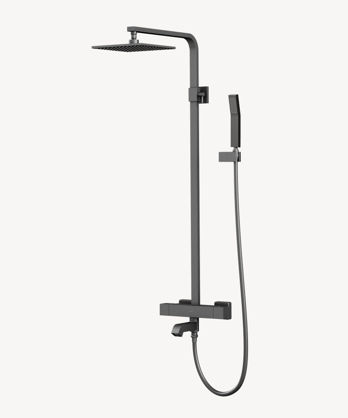 Colonne bain-douche thermostatique Gun métal - Sirius - Colonne de douche - 1