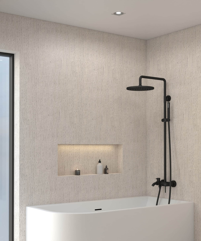 Colonne de douche pour baignoire avec inverseur Noir - Corbeau
