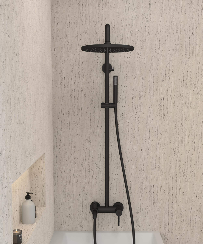 Colonne de douche pour baignoire avec inverseur Noir - Corbeau