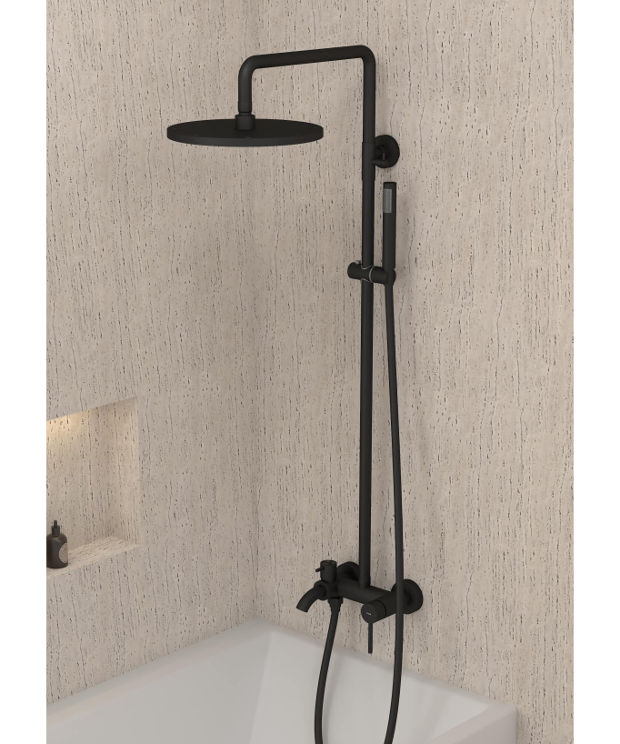 Colonne de douche pour baignoire avec inverseur Noir - Corbeau