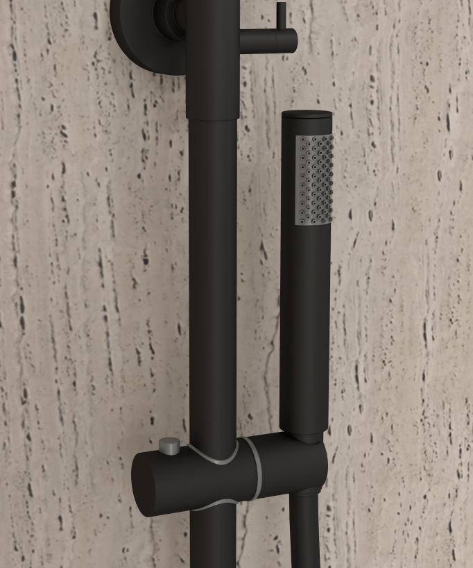 Colonne de douche pour baignoire avec inverseur Noir - Corbeau