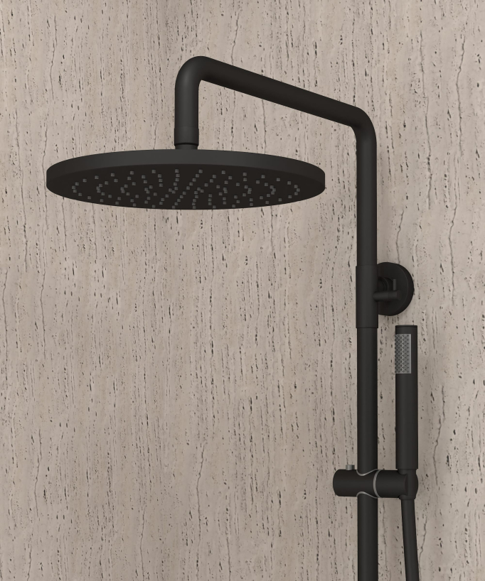 Colonne de douche pour baignoire avec inverseur Noir - Corbeau
