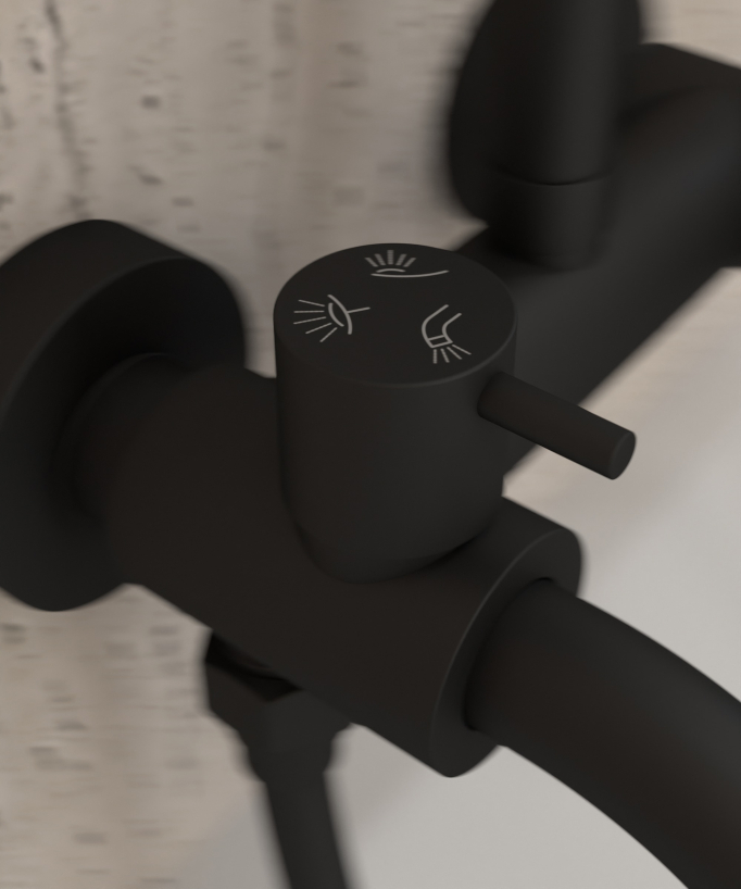 Colonne de douche pour baignoire avec inverseur Noir - Corbeau