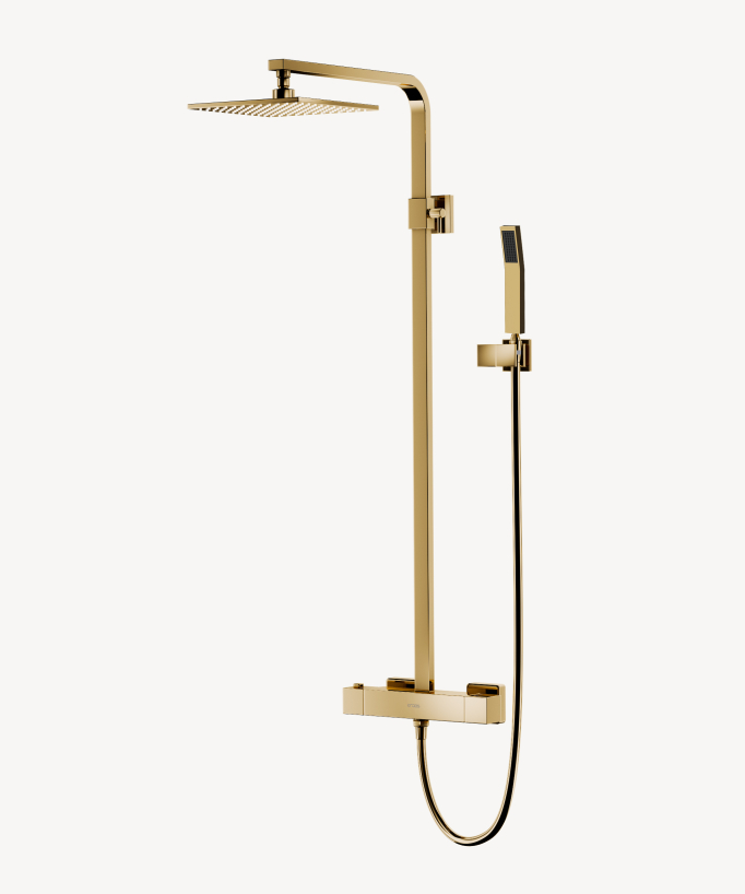 Colonne de douche thermostatique doré Sirius