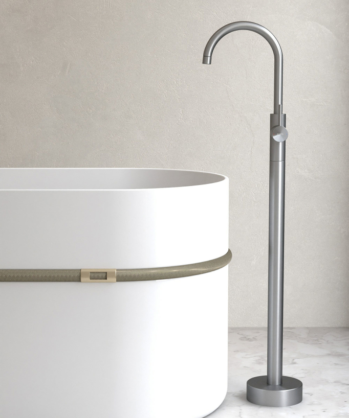 Robinet mitigeur bain monocolonne Gun métal - Corbeau