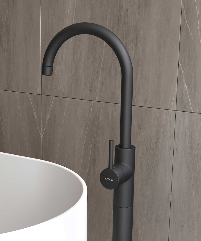 Robinet mitigeur bain monocolonne Noir - Corbeau